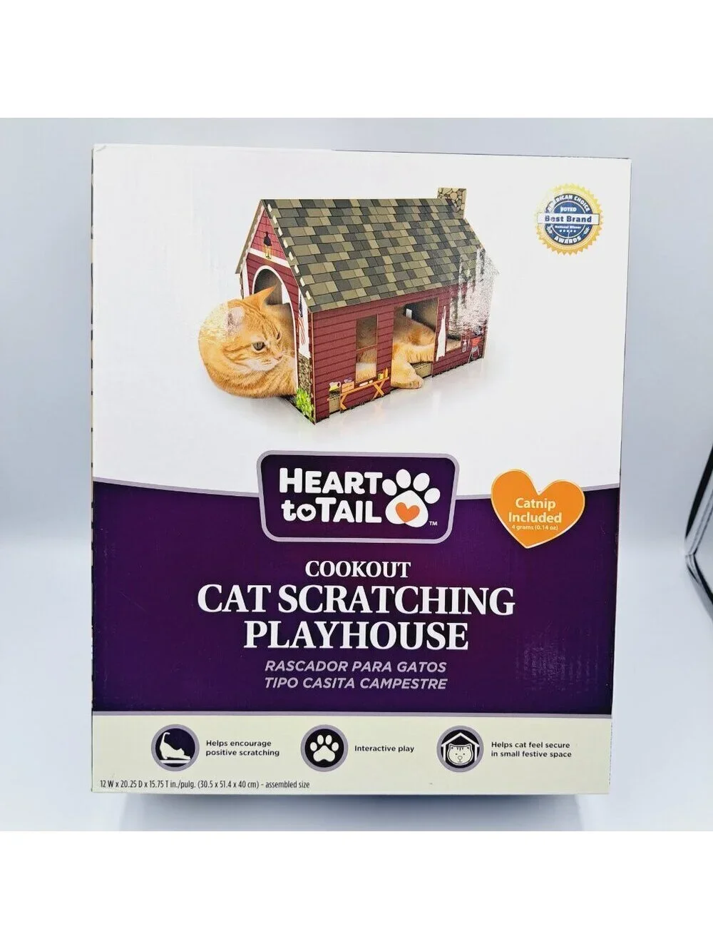 BBQ Cookout Cat or Small Pet House with Cardboard Scratching Boards